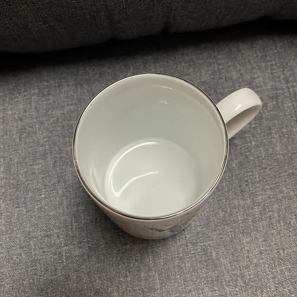 Pottery Barn Santa’s Reindeer Silver Rim Mug